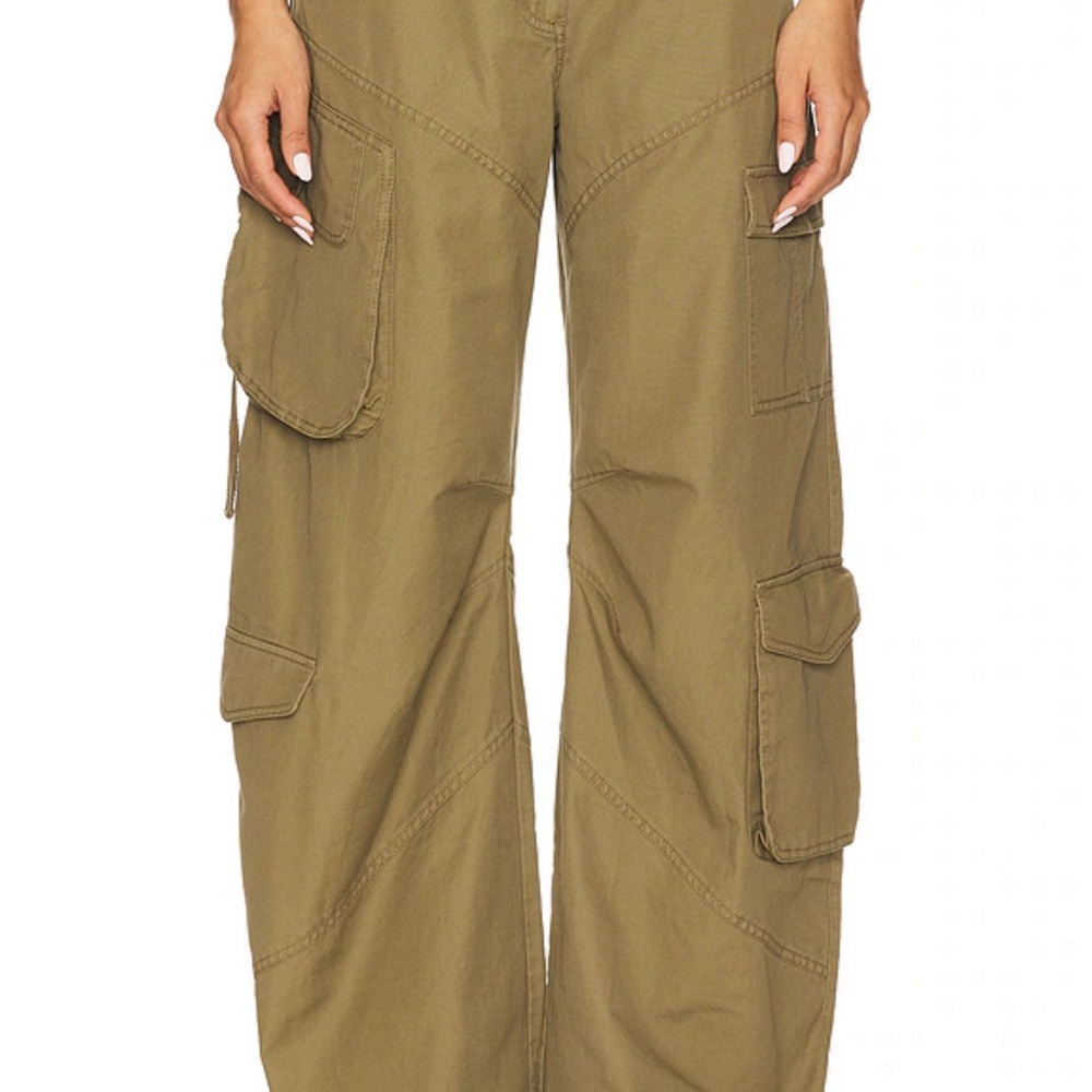 Camila Coelho Olive Wide Leg Cargo Pants